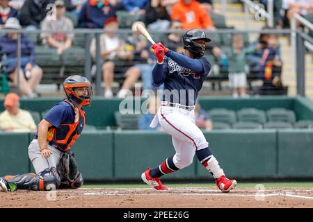 March 15, 2023, North Port FL USA; Atlanta Braves starting pitcher Spencer  Strider (99) and catcher Sean Murphy (12) take the field at the start of an  Stock Photo - Alamy