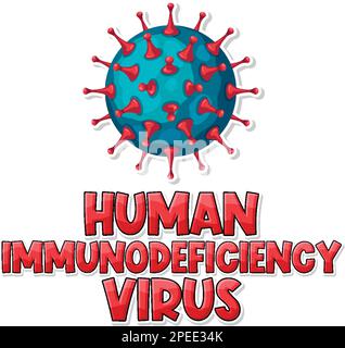 Human immunodeficiency virus (HIV) on white background illustration Stock Vector