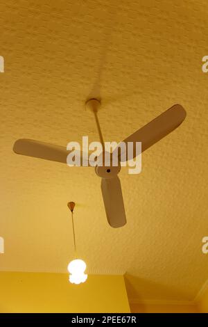 Ceiling Fan and Light, New Norcia,  Western Australia Stock Photo