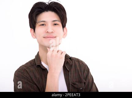 Asian handsome young man with healthy  face Stock Photo