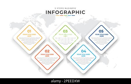editable infographic design. 5 Steps Business infographic process or business timeline infographic template. Timeline designed for business, presentat Stock Vector