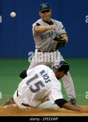 FILE - Top, Toronto Blue Jays' Cavan Biggio at bat against the Kansas City  Royals during the sixth inning of a baseball game, Wednesday, June 8, 2022,  in Kansas City, Mo. Bottom