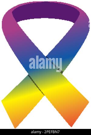 Rainbow awareness ribbon icon illustration Stock Vector Image & Art - Alamy