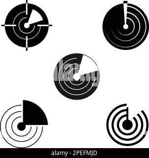 Vector radar icon - linear radiolocation sign Stock Vector