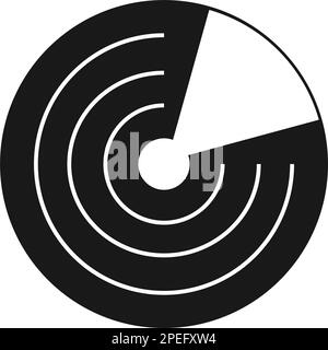 Vector radar icon - linear radiolocation sign Stock Vector