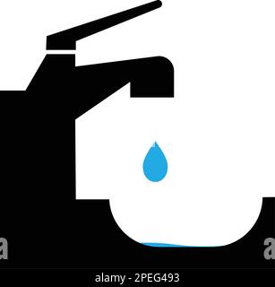 water drops from faucet icon illustration design Stock Vector
