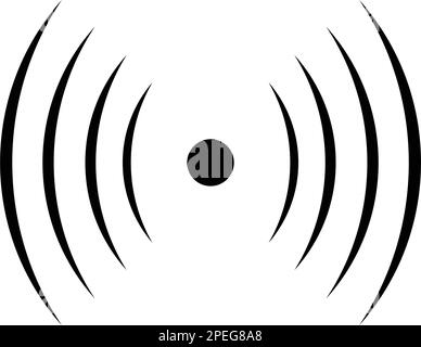 Vector radar icon - linear radiolocation sign Stock Vector