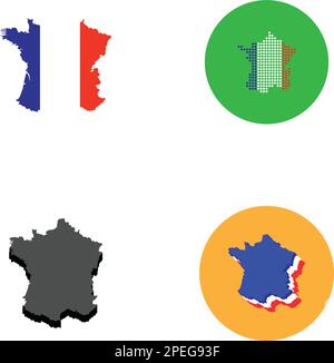 france map logo illustration design Stock Vector