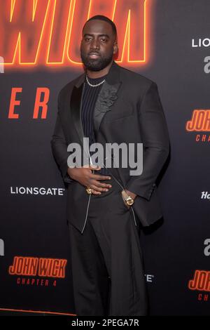 New York, United States. 15th Mar, 2023. NEW YORK, NEW YORK - MARCH 15: Shamier Anderson attends Lionsgate's 'John Wick: Chapter 4' screening at AMC Lincoln Square Theater on March 15, 2023 in New York City. Credit: Ron Adar/Alamy Live News Stock Photo