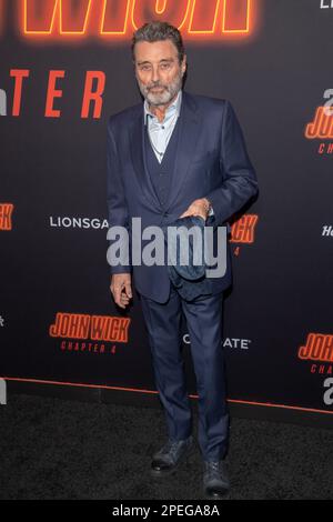 New York, United States. 15th Mar, 2023. NEW YORK, NEW YORK - MARCH 15: Ian McShane attends Lionsgate's 'John Wick: Chapter 4' screening at AMC Lincoln Square Theater on March 15, 2023 in New York City. Credit: Ron Adar/Alamy Live News Stock Photo