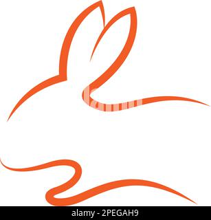 simple and elegant rabbit logo vector template Stock Vector
