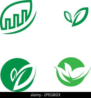 leaf logo icon vektor illustration design Stock Vector Image & Art - Alamy
