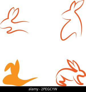 simple and elegant rabbit logo vector template Stock Vector