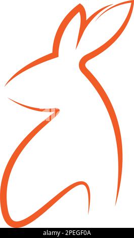 simple and elegant rabbit logo vector template Stock Vector