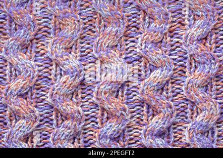 Knit texture of natural soft wool knitted fabric melange pastel background Stock Photo