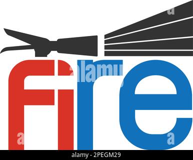 fire extinguisher logo vector icon template Stock Vector