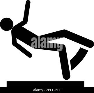 Falling people icon silhouette pictogram on white background Stock Vector