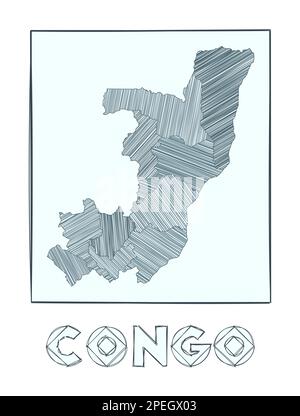 Congo map vector illustration, scribble sketch Republic of the Congo ...