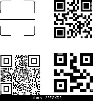 Vector QR code example for smartphone scanning isolated on a white background. Stock Vector