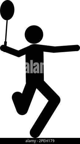 people playing badminton icon Stock Vector