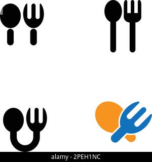 spoon and fork logo icon vektor template Stock Vector