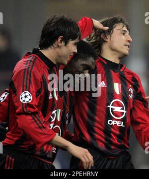 AC Milan's Ricardo Kaka' of Brazil celebrates after scoring during