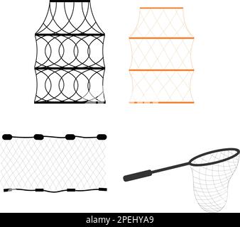 Fish net vector icon illustration sign for web and design Stock Vector
