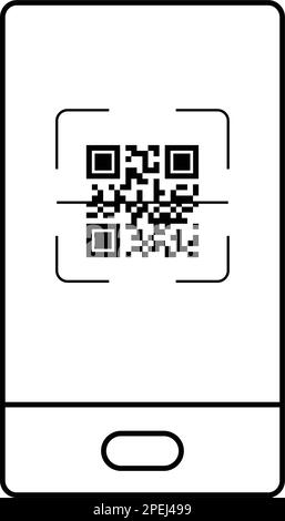 Vector QR code example for smartphone scanning isolated on a white background. Stock Vector