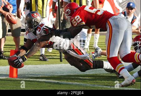 Baltimore Ravens' Ray Lewis reacts after hitting Tampa Bay Buccaneers'  Michael Pittman hard near the goal line during the second half, Sunday,  September 10, 2006, at Raymond James Stadium, in Tampa, Florida.