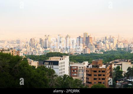 Tehran, Iran-28th may, 2022: city buildings architecture skyline panorama from popular viewpoint in north Tehran Stock Photo