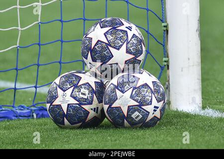 Naples, Italy. 15th Mar, 2023. match balls during the Uefa Champions League match between SSC Napoli vs Eintracht Frankfurt at Diego Armando Maradona on March 15 2023 in Naples, italy (Photo by Agostino Gemito/Pacific Press) Credit: Pacific Press Media Production Corp./Alamy Live News Stock Photo