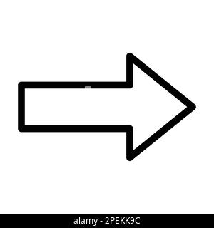 Right Arrow Vector Thick Line Icon For Personal And Commercial Use. Stock Photo