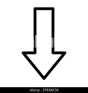 Down Arrow Vector Thick Line Icon For Personal And Commercial Use. Stock Photo