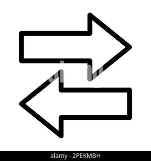 Opposite Arrow Vector Thick Line Icon For Personal And Commercial Use. Stock Photo