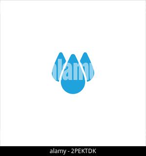Three water or blood drops vector icon. Liquid elemen symbol. Stock vector illustration isolated on white background. Stock Vector