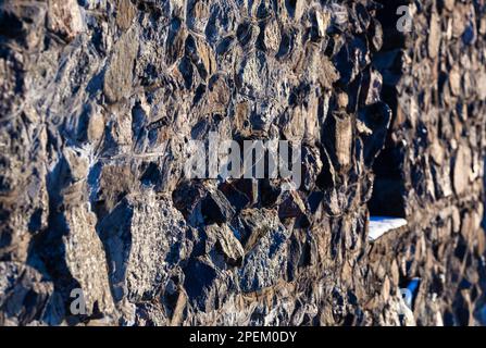 Stone Texture. An ancient wall of stones. Background. Template. Photo in high quality. Horizontal. Stock Photo