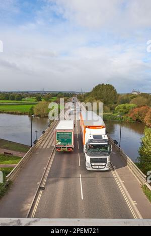 bridge articulated lorry truck lorry drive traffic transportation ...