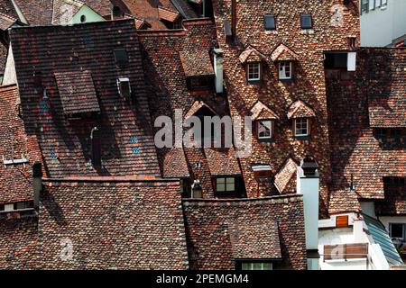 Rooftops of the old town, Schaffhausen, Switzerland Stock Photo