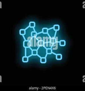 Vr reality icon outline vector. Virtual tour. Online map neon color isolated on black Stock Vector