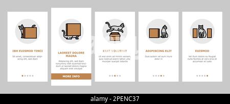 preposition english language onboarding icons set vector Stock Vector