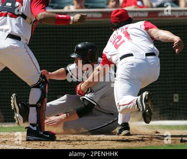 Anaheim Angels starter Bartolo Colon throws to the Chicago White Sox during  the first inning at Angel Stadium in Anaheim, Calif., Sunday, Sept. 12,  2004. (AP Photo/Chris Carlson Stock Photo - Alamy