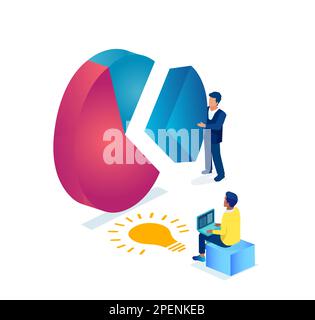 Vector of a businessman taking out piece of chart pile as a reward for a start up investment Stock Vector