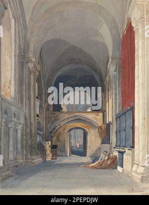 Norwich Cathedral: Interior of the North Aisle of the Choir, Looking East 1829 by John Sell Cotman Stock Photo