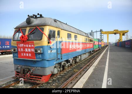 German Container Train A freight train loaded with containers pictured at the new container ...