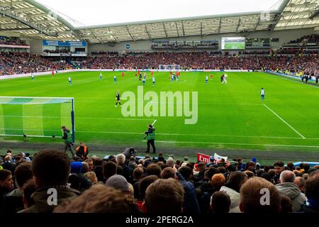 Brighton & Hove Albion vs Liverpool FC in the FA Cup. Brighton won 2-1. Photo taken from the North Stand - 29th January 2023 Stock Photo