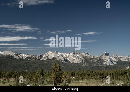 Cathedral Echo and Tressider Peaks in Yosemite National Park Stock Photo