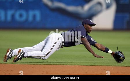 Milwaukee Brewers' Eric Thames is seen before a baseball game against the  St. Louis Cardinals Wednesday, Aug. 28, 2019, in Milwaukee. (AP Photo/Morry  Gash Stock Photo - Alamy