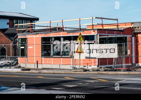 Sandnes Norway, March 10 2023, New Town Centre Building Under Construction With No People Stock Photo