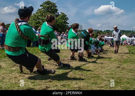 Otley show is one of the earliest in the show season in Yorkshire. Tug-o-war is one of the events that takes place. Stock Photo