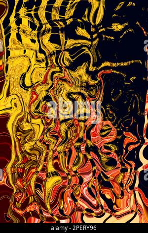 Real crew wavy abstraction in yellow, black and red colors Stock Photo